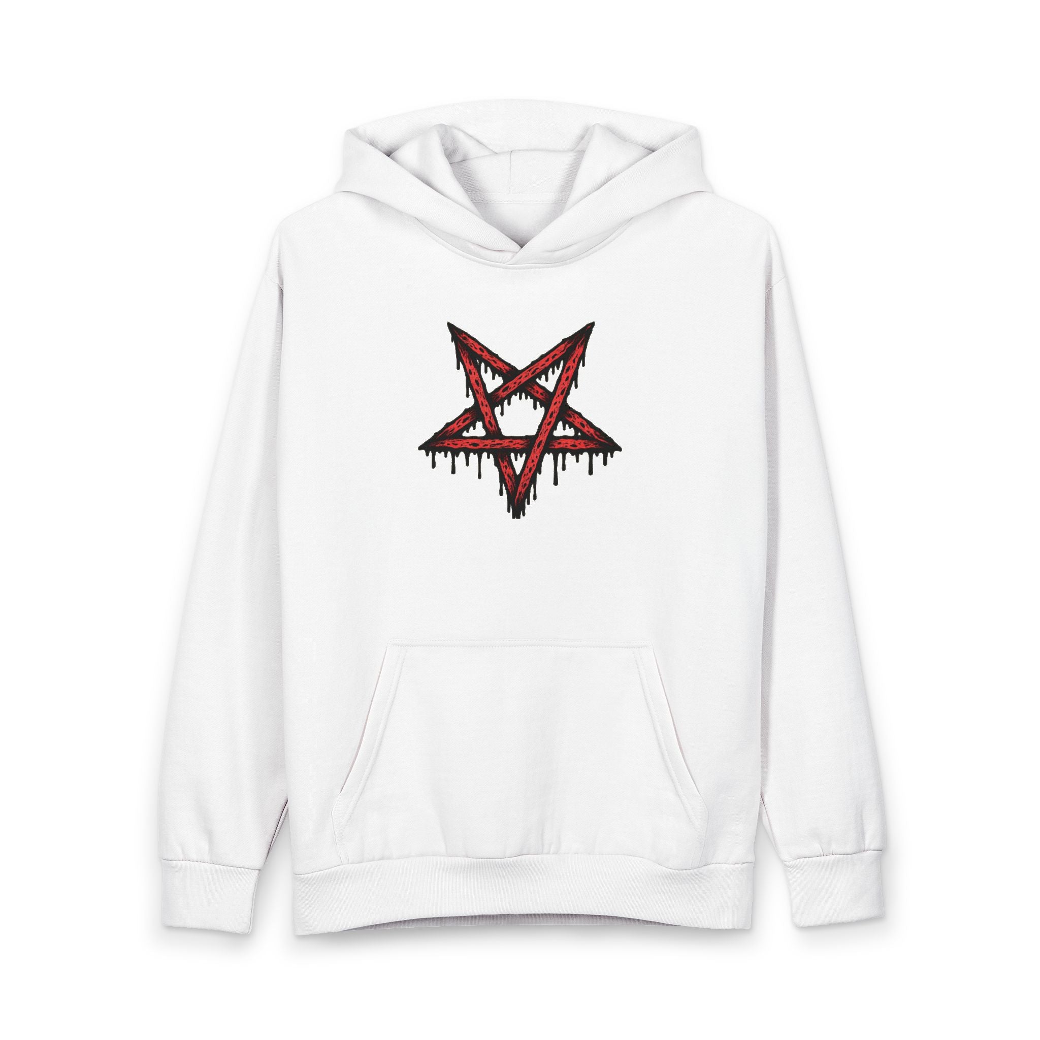 Pentagram Pullover Hoodie — Dark Gothic Demon Backprint