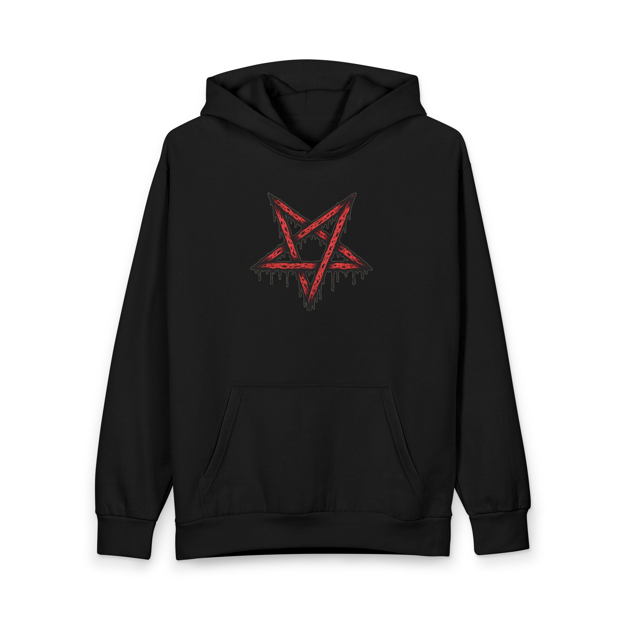 Pentagram Pullover Hoodie — Dark Gothic Demon Backprint