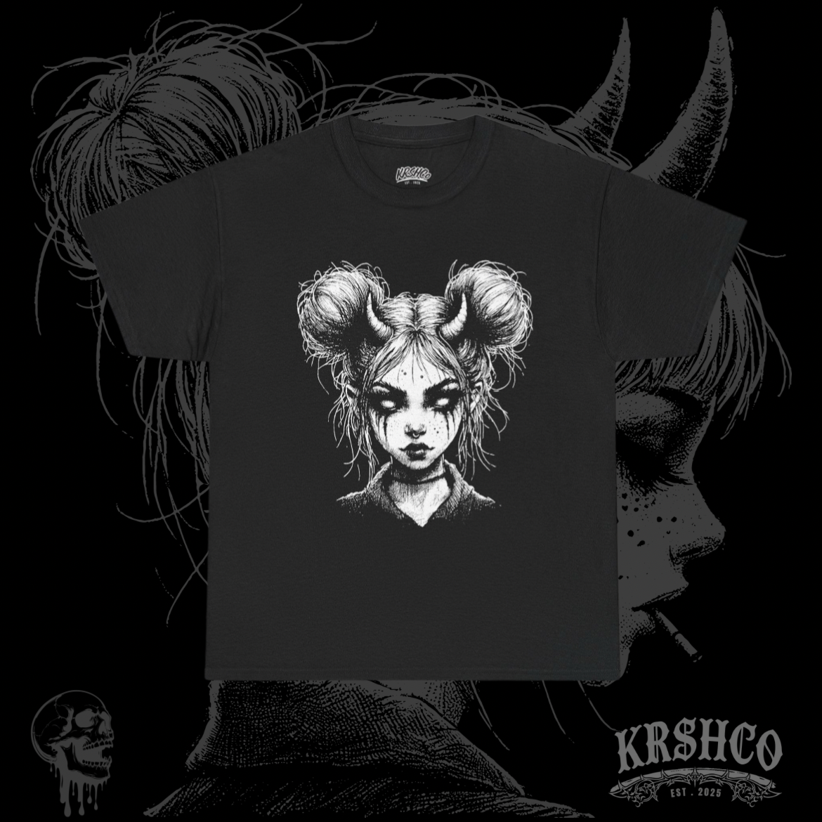 Gothic Horned Girl T-Shirt